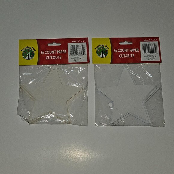 NEW Teaching Tree Star Cut-Outs Blue Yellow 36/Pack Tags Shapes Classroom 5"x5" - Picture 4 of 4